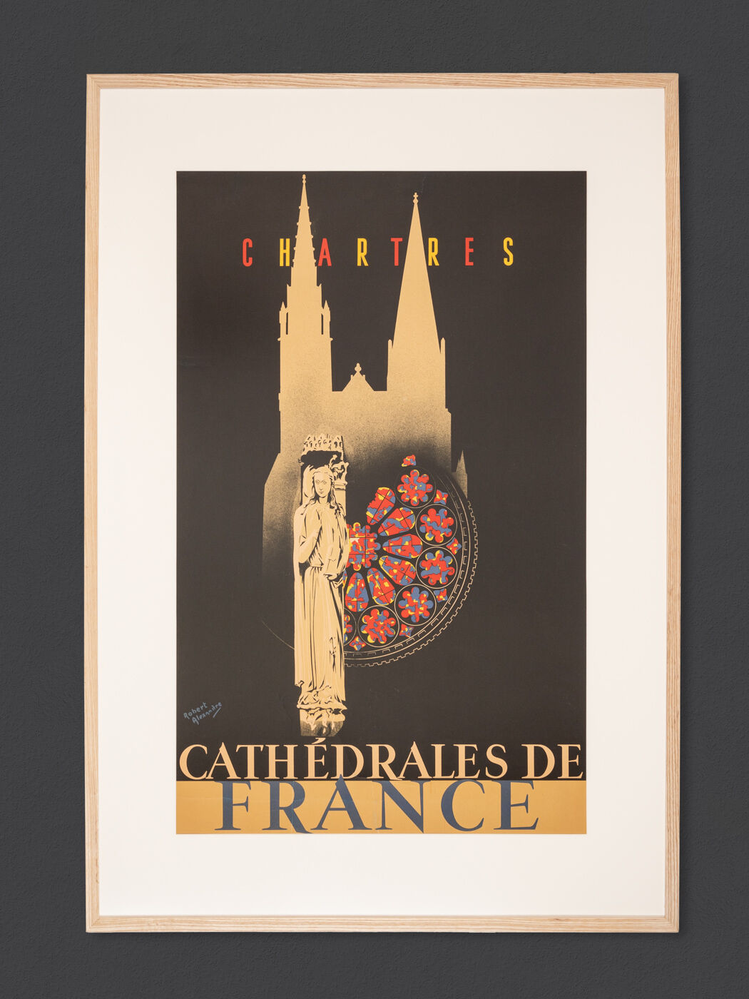 Chartres - Cathédrales de France, Art Déco Travel Poster, 86 x 123 cm