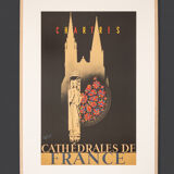 Chartres - Cathédrales de France, Art Déco Travel Poster, 86 x 123 cm
