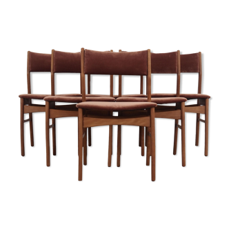 Set of six beech chairs, danish design, 70s, made in denmark