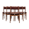 Set of six beech chairs, danish design, 70s, made in denmark