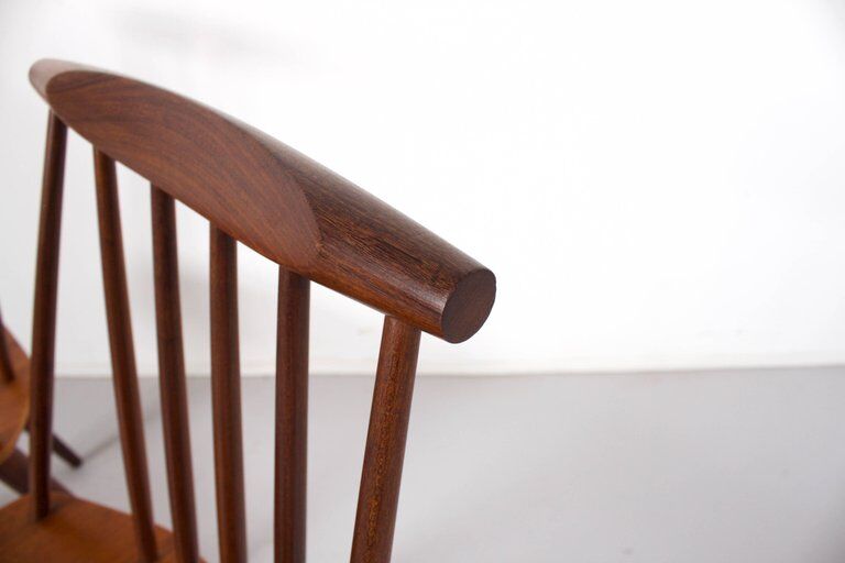 Pair of chairs in teak Folke Palsson d77 by FDB Møbelfabrik Folke Palsson