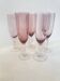 Set of 6 smoked pink champagne flutes – 1970s