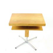 Functionalist Steel And Ash Wood Swivel Coffee Table, 1960s