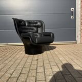2x Chaise Joe Colombo Elda Longhi noir sur noir, état showroom !