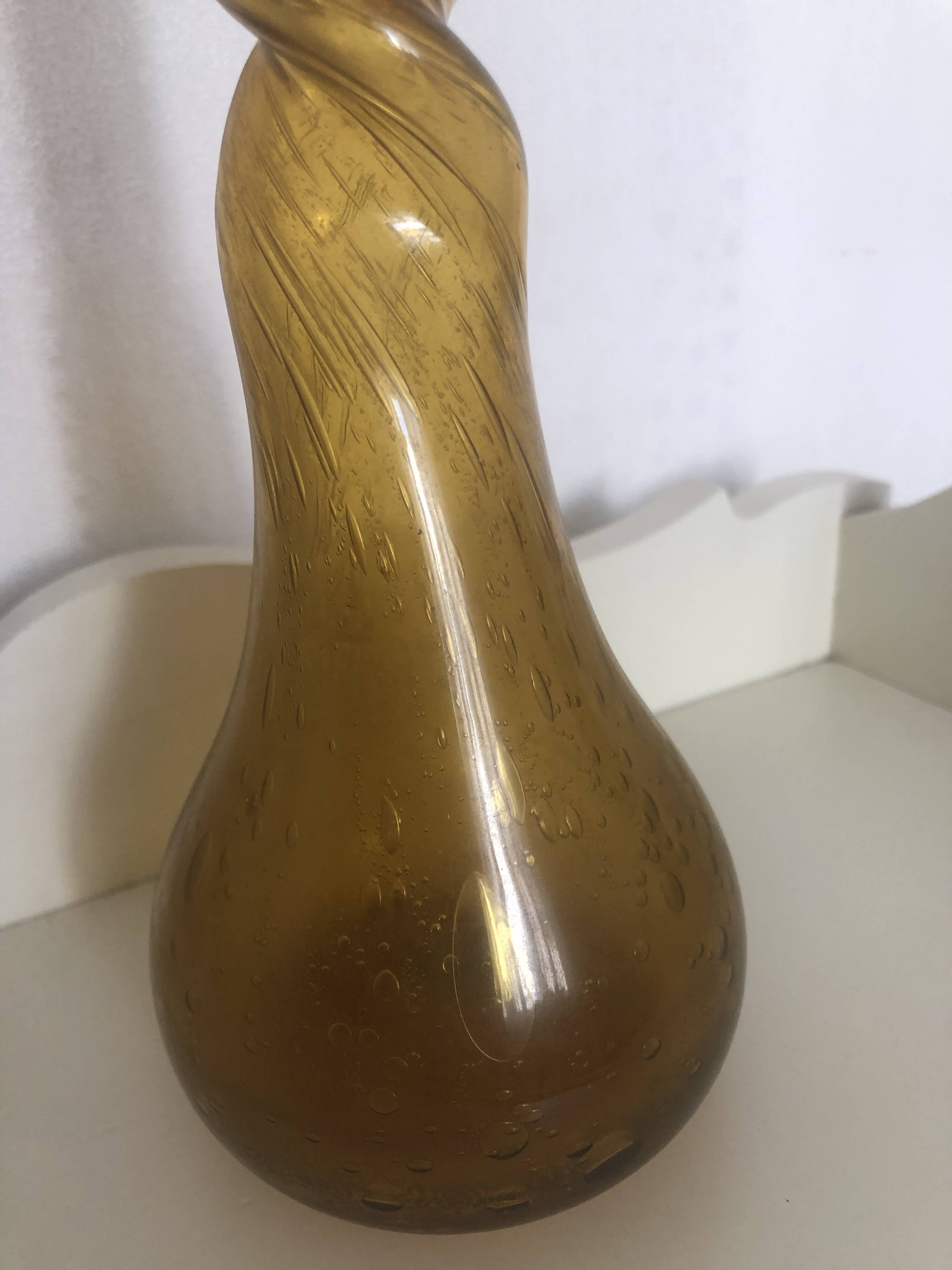 Vase soliflore en verre bullé