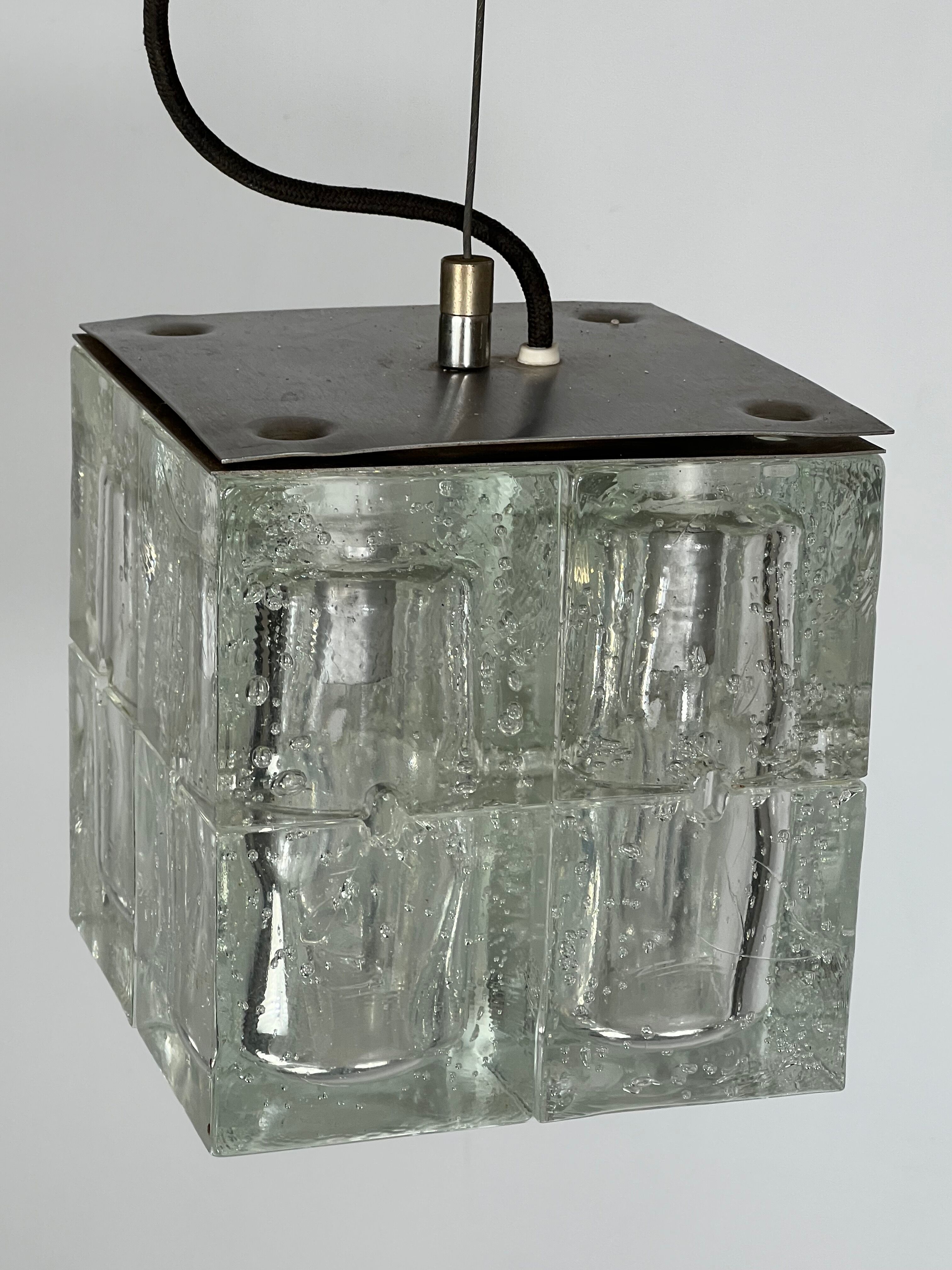 Poliarte, clear Murano glass pendant from 70s
