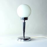 Art Deco table lamp in chrome and glass, Czechoslovakia 1940s