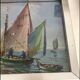 “Port Breton” oil, 1940s, under glass