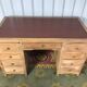 Art Deco administrative desk with walnut solid wood panels, restored.