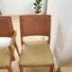 Set of 6 vintage Scandinavian chairs in wood and faux leather.