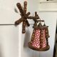 Pair of turned wood wall lights, 1960s