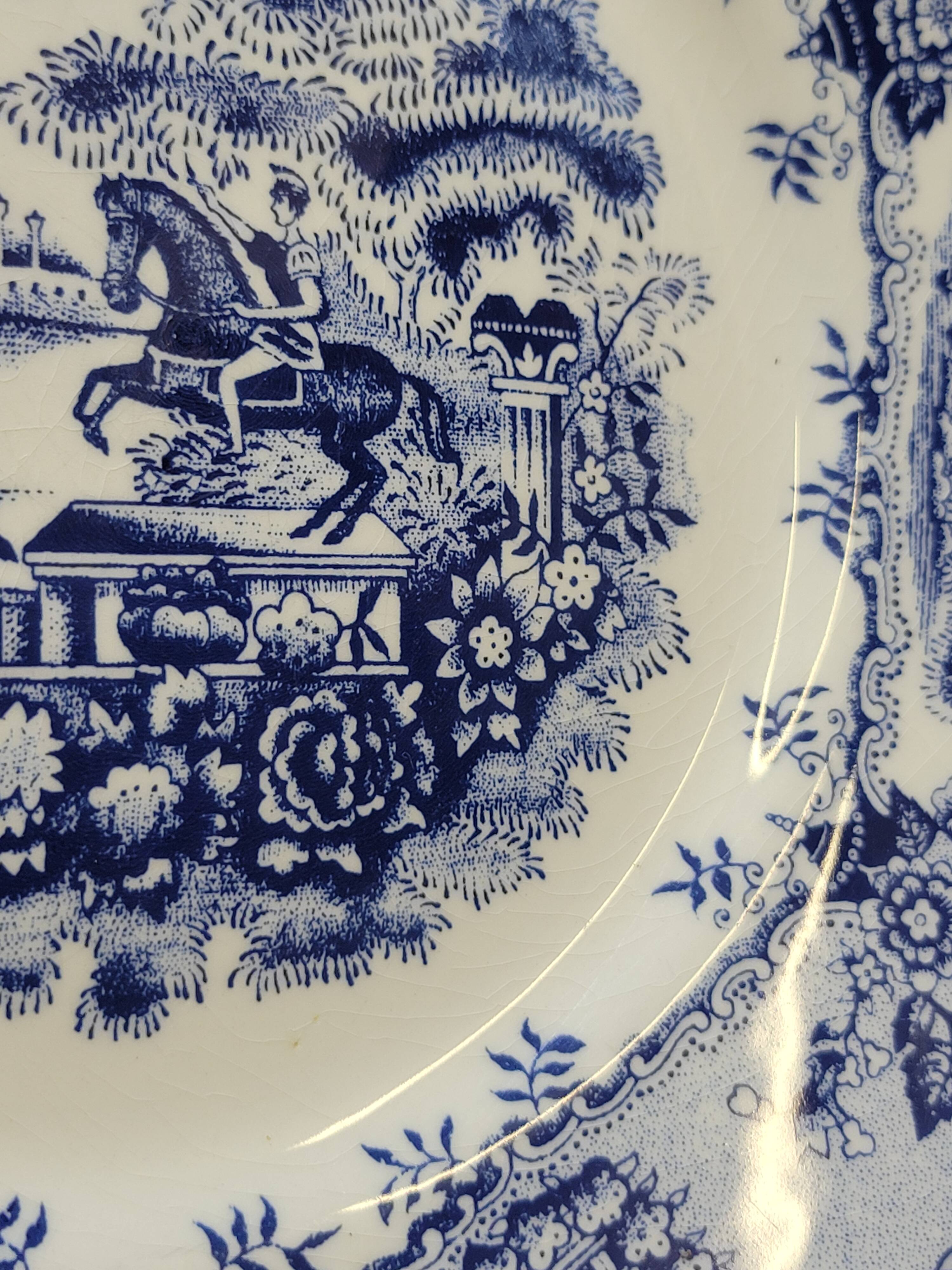 2 Antique Gilman Sacavem Statue Dinner Plates / Serving Dishes