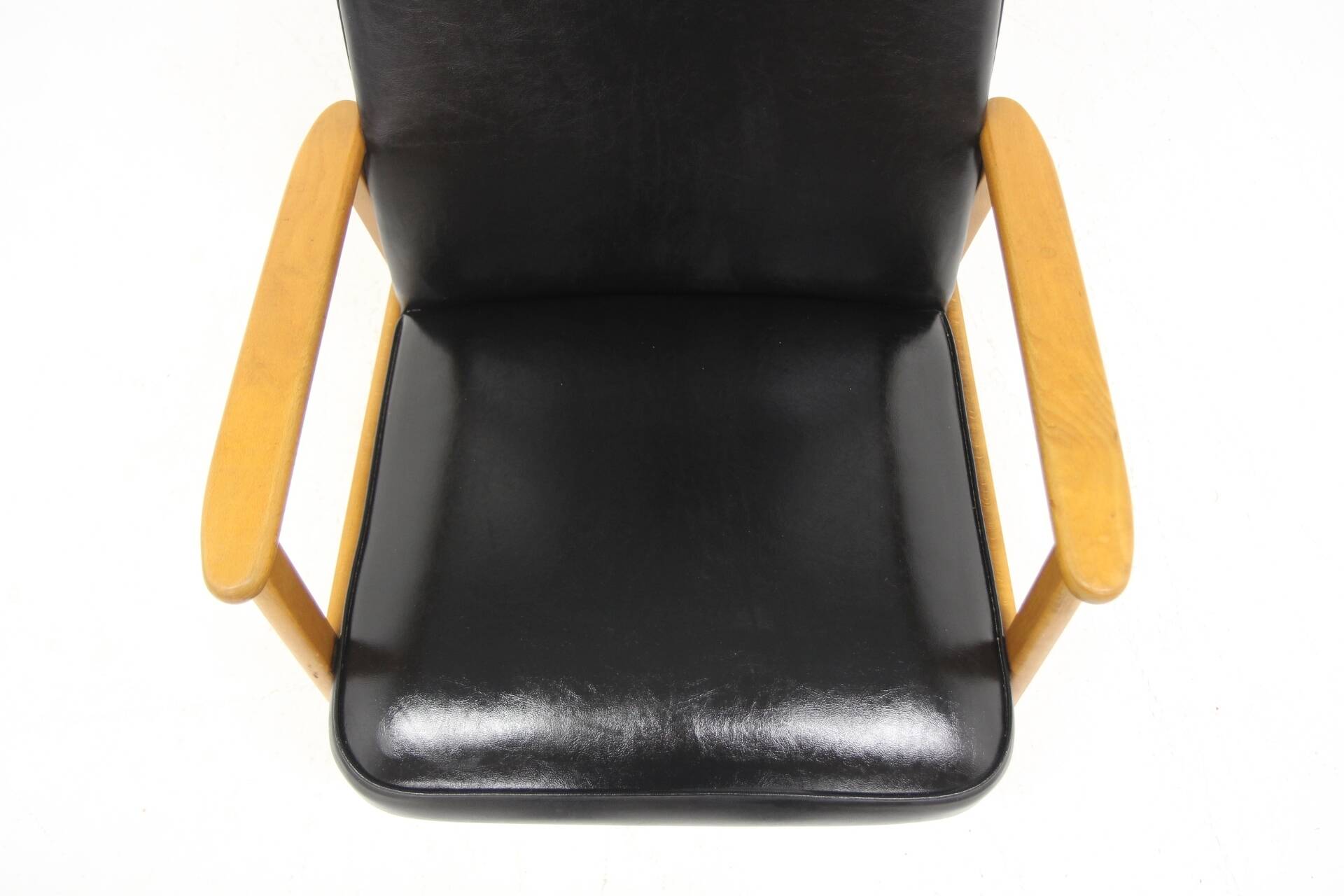 Scandinavian faux leather armchair, Sweden, 1960