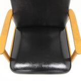 Scandinavian faux leather armchair, Sweden, 1960