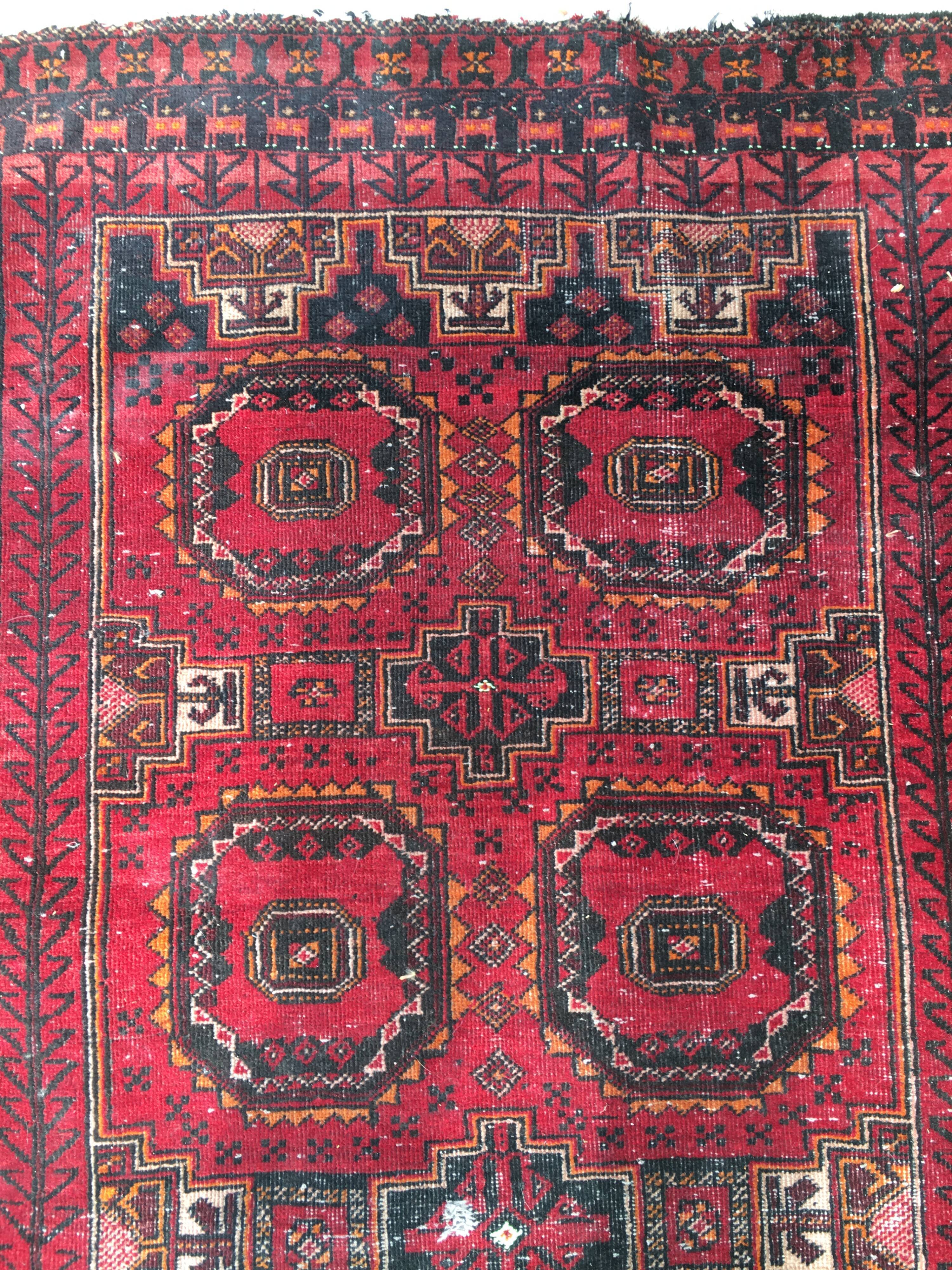 1930 wool bukhara carpet - 180x101cm