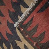 Vintage rugs wool kilim geometric rust carpet traditional flat-woven kilim rug