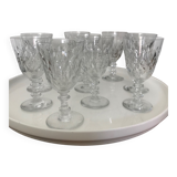 9 verres à Madère ou apéritif 11 cm, Baccarat modèle Armagnac