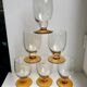 Lot de 6 verres à pieds ambré art déco années 30