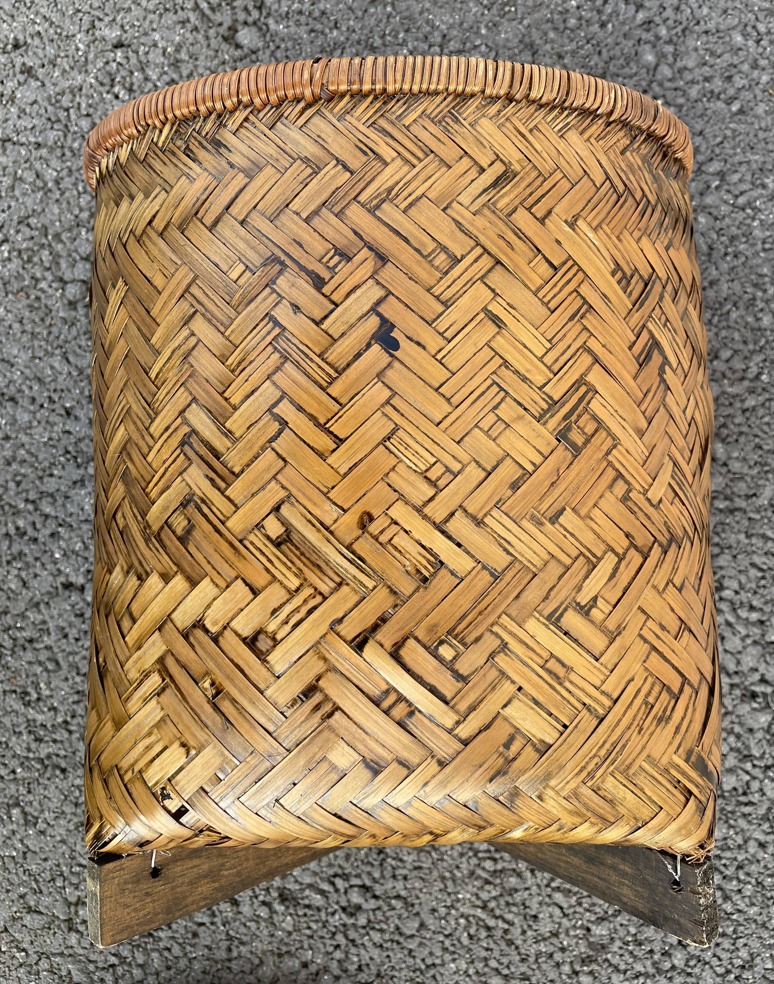 Basket with lided bamboo from Asia