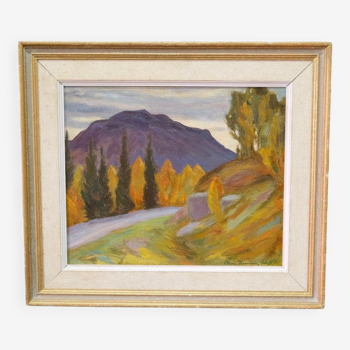 Steen Flemming ( 1897-1977 ), Swedish Impressionist Painting, 1948, Oil on Panel, Framed.