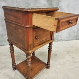 Antique bedside table sideboard with marble 40 x 77 cm