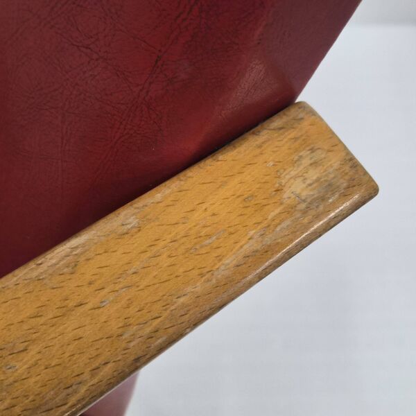 Fauteuil vintage pieds compas 1950