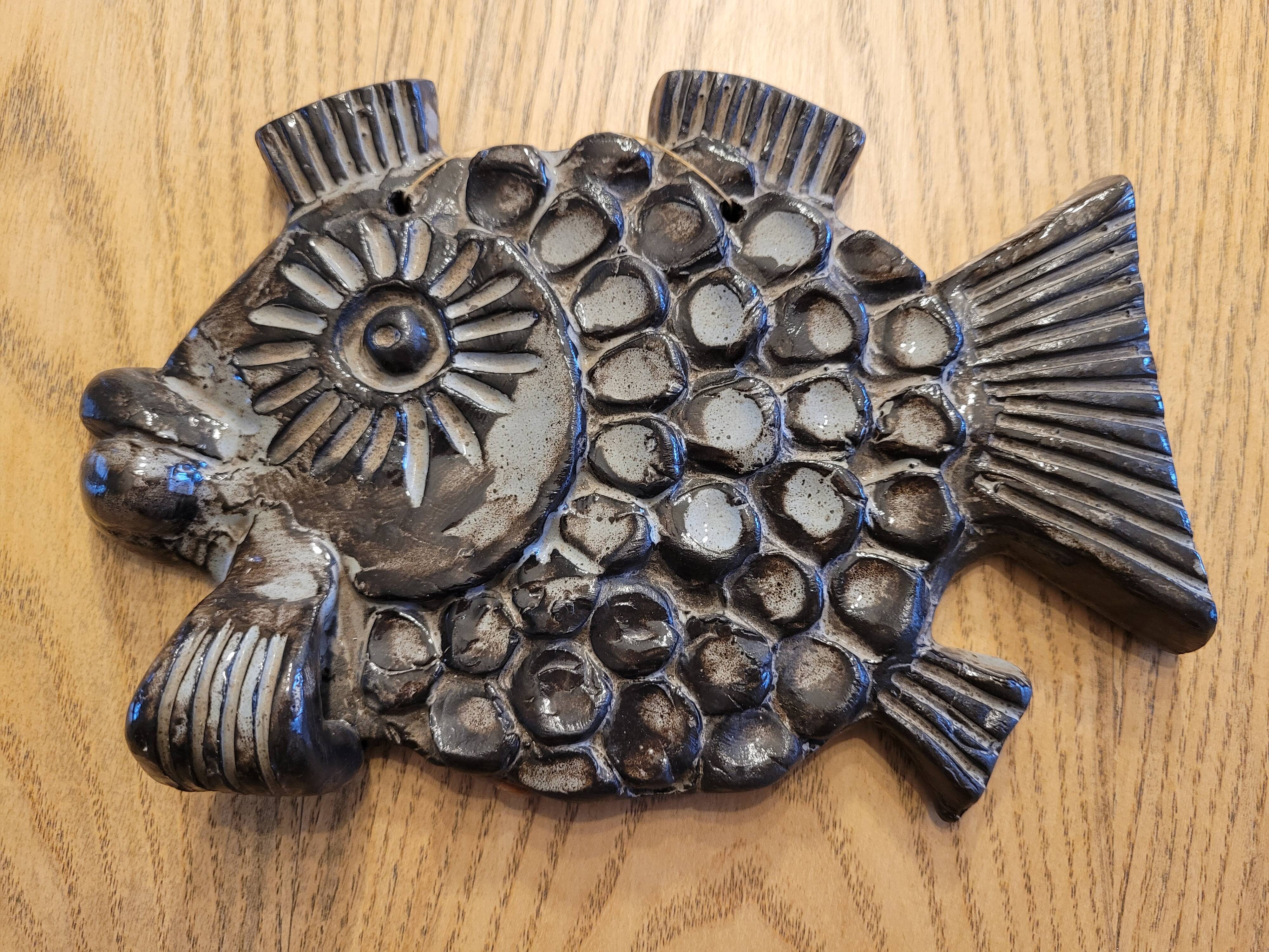 Wall decoration signed ceramic fish
