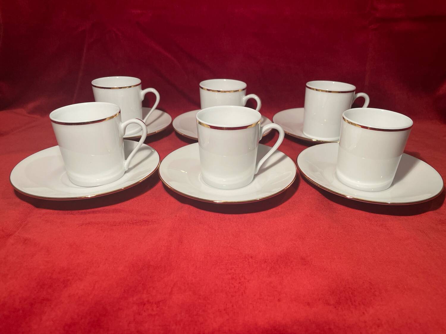 Deshoulières Limoges café service 6 cups + 6 saucers white porcelain