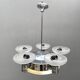 Art Deco Chrome Chandelier with Glass Bowl Shades