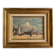 Tableau : huile sur panneau vue de port breton