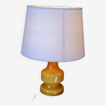 Lampe design en verre orange des années 70