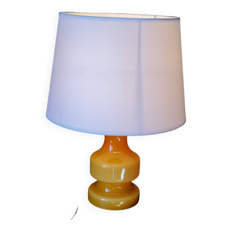 Lampe design en verre orange des années 70