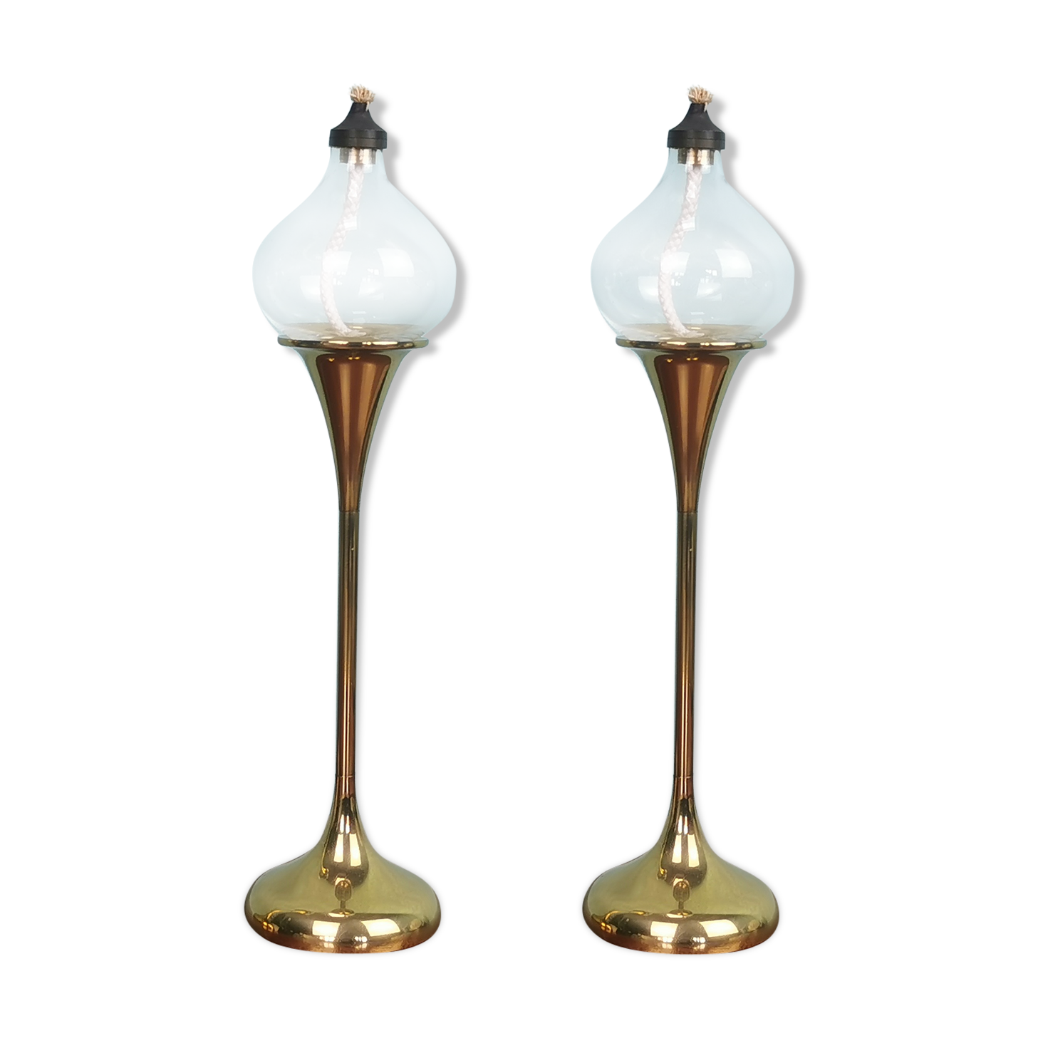 Pair of Scandinavian oil lamps