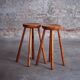 Pair of beech counter stools, 1960