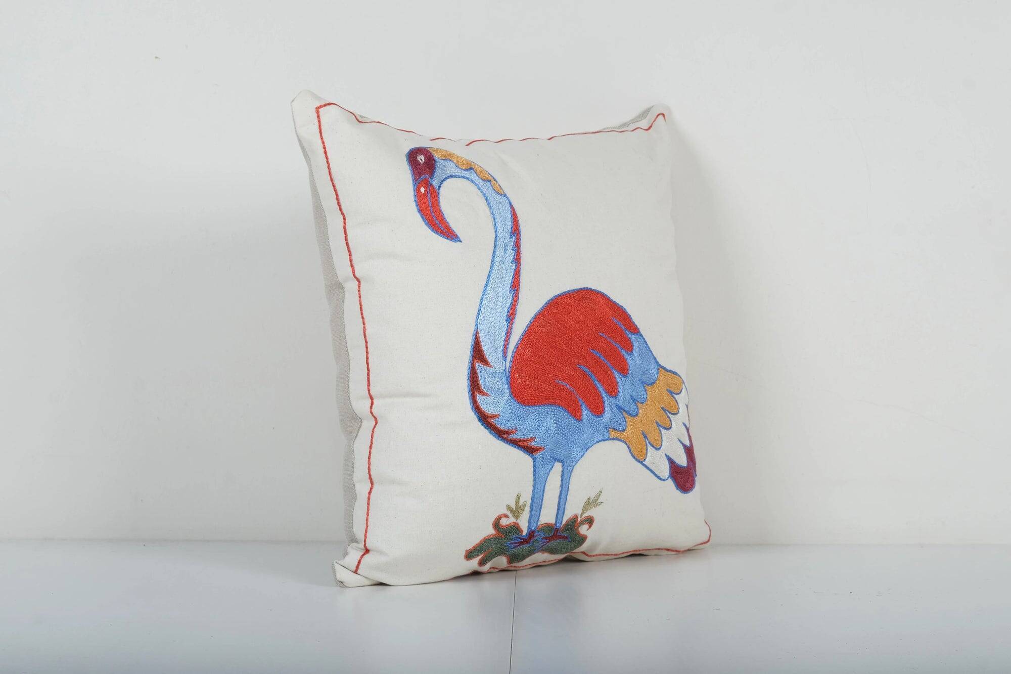 Vintage embroidered cushion cover 46x46 cm