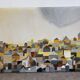 Cubist city, oil on canvas signed Remi 1986