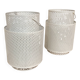 Set of 2 large metal candle holders in scandinavian design.