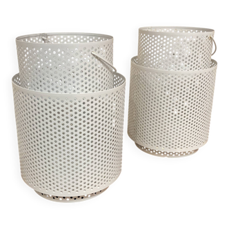 Set of 2 large metal candle holders in scandinavian design.