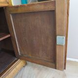 Old - Beautiful solid oak sideboard - 2 doors - 2 drawers in golden oak color