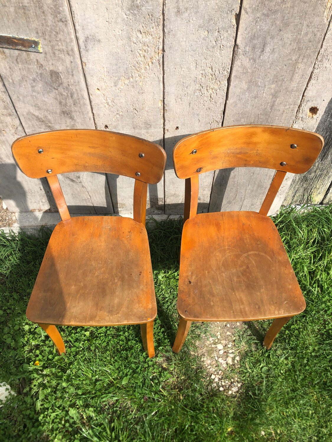 Paire de chaises bistrot style scandinave bois