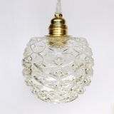 Lampe baladeuse vintage globe origami verre ciselé