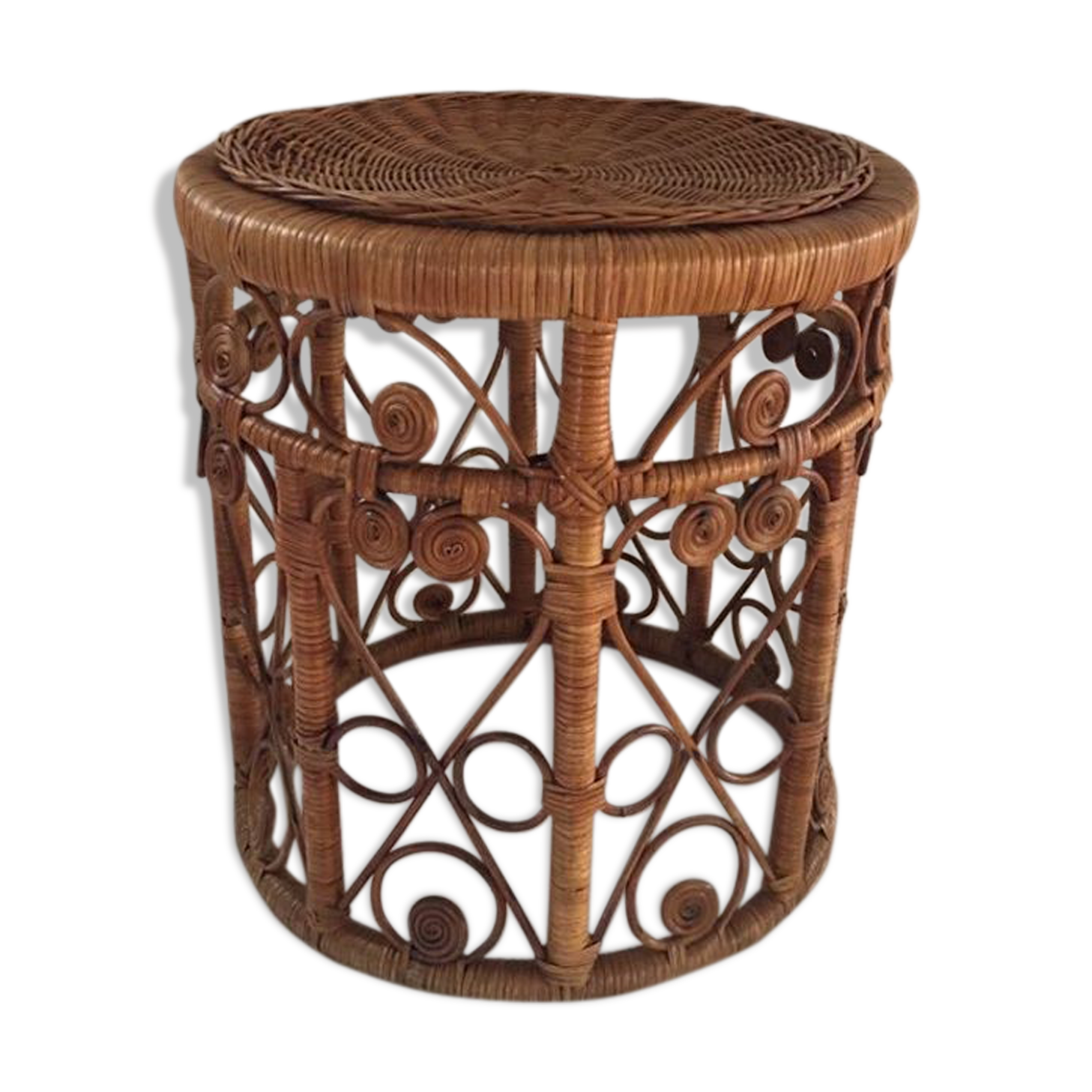 Stool bohemian peacock from the 70s