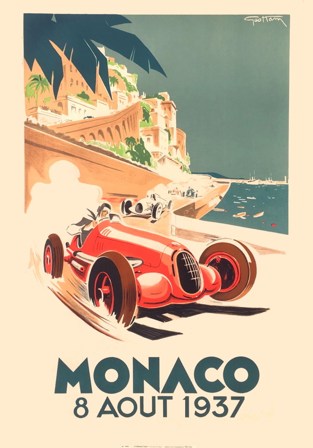 Affiche Vintage Grand Prix de Monaco 1937