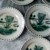 Series of 6 flat plates a decor d4bird of paradise pexonne fp