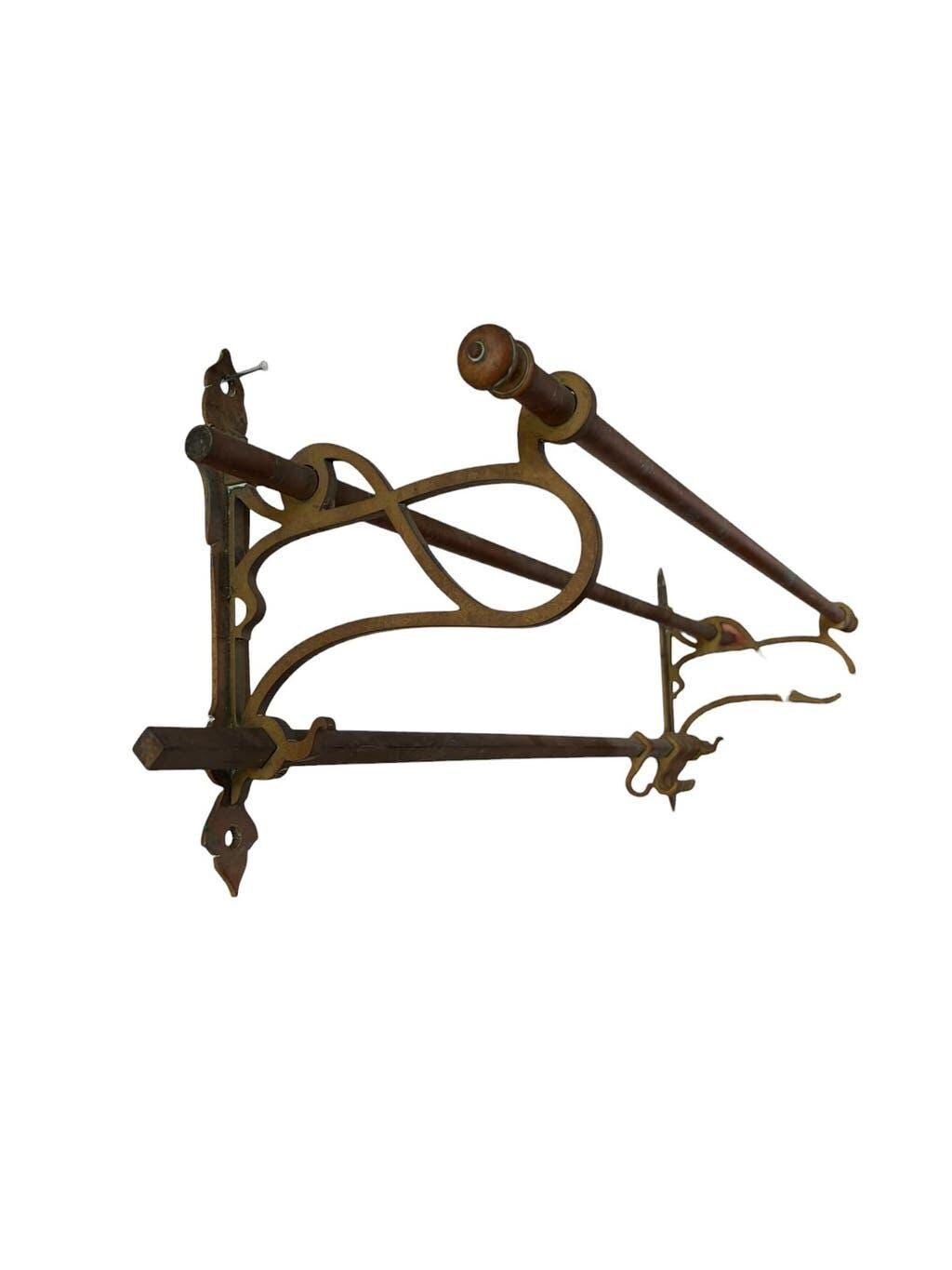 Vintage wall coat rack in copper / hanging coat rack