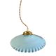 Vintage suspension lamp in blue opaline electrified to nine
