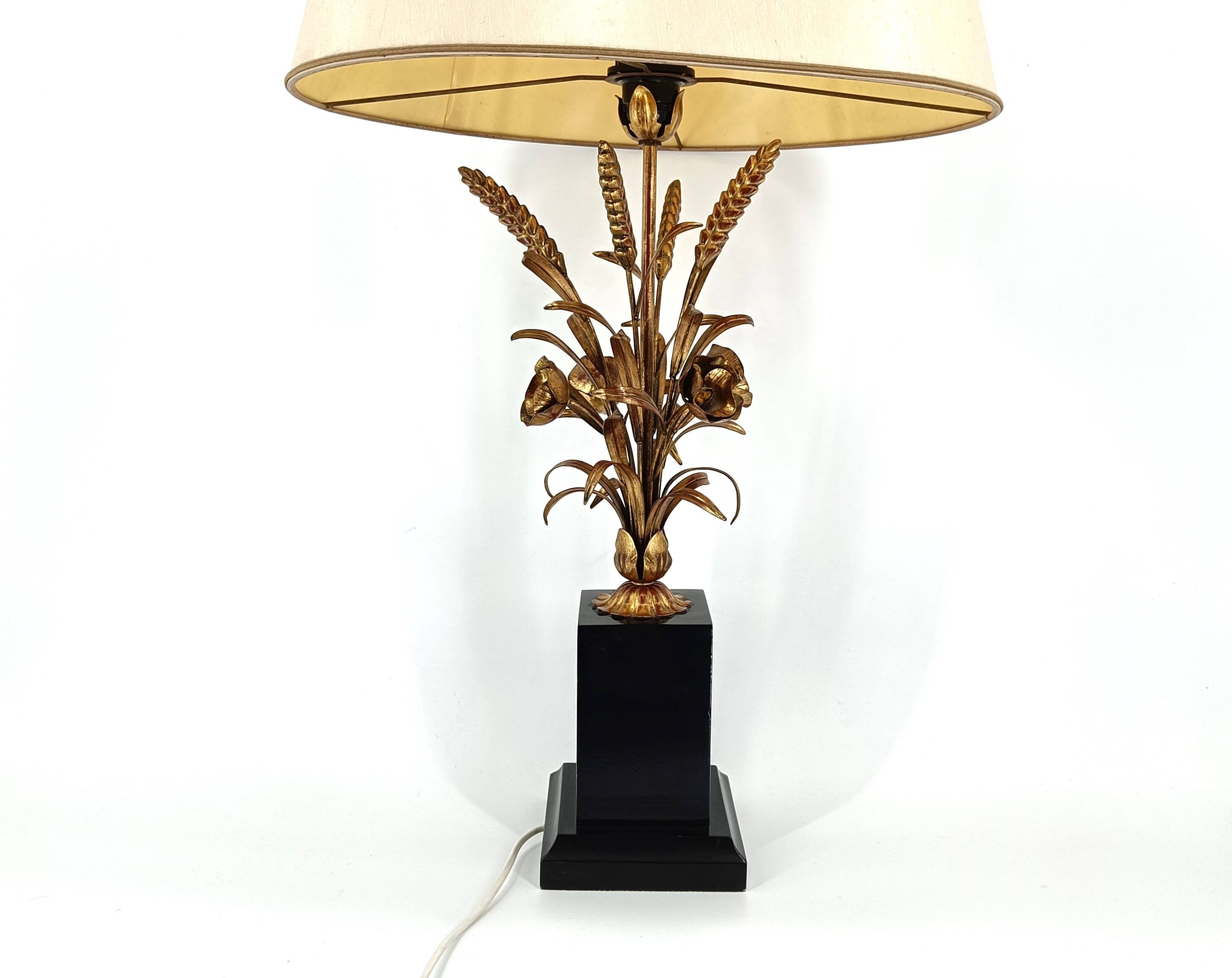 Vintage sheaf of wheat table lamp - 1960s