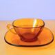 70s amber glass cups