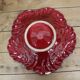 Verceram burgundy leaf salad bowl or fruit basket with gold edging
