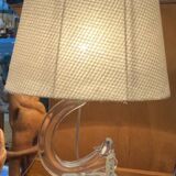 Crystal table lamp, signed daum france